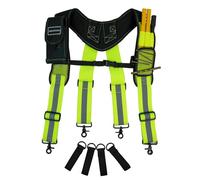 MELOTOUGH Magnetische Werkzeuggürtel-Hosenträger für Herren, robust, verstellbar, gepolstert, Tischler, Arbeitsgürtel, Hosenträger für Herren, mit magnetischem Armband, große Handyhalterung für