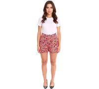 melrose Damen Sommer-Shorts Jersey-Shorts mit Allover Blumen-Print 90853107 Rosa/Rot/Blau 40