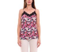 melrose Damen Top stylisches Sommer-Shirt mit Allover Blumen-Muster 91032254 Rot/Schwarz 40