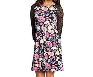 melrose Mini-Kleid Damen Sommerkleid mit elegantem Blumen-Print Abend-Kleid 47780801 Schwarz/Bunt 36