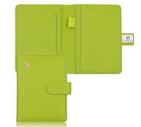 Melsbrinna Reisepasshülle aus hochwertigem Leder, wasserdicht, RFID-blockierend, Reisebrieftasche, Reisepasshülle mit Stifthalter, niedliches Reisepassbuch für Damen/Herren, AU-Grasgrün, Einfachheit