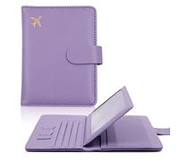 Melsbrinna Reisepasshülle, Reisepasshalter, Kartenfächer, niedliche Reisepasshülle für Damen/Herren, wasserdichte RFID-blockierende Reisebrieftasche, Lavendel, Reisen