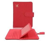 Melsbrinna Reisepasshülle, Reisepasshülle, Kartenfächer, niedliche Reisepasshülle für Damen/Herren, wasserdicht, RFID-blockierend, Reisebrieftasche, Rot glitzernd, Reisen