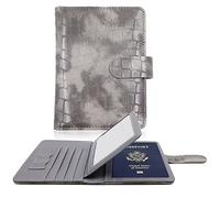 Melsbrinna RFID-Reisepasshülle für Damen/Herren, niedliche Reisepasshülle, RFID-blockierende Kartenfächer, RFID-Reisepasshülle/Reisebrieftasche, Reisepasshülle, GRAU, Niedlich