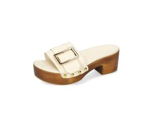 MELVIN & HAMILTON Leder-Clogs "Layla 1" in Creme - Größe 39 | Damen Pantoletten