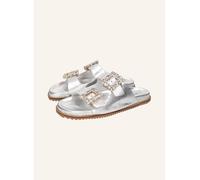 MELVIN & HAMILTON Leder-Pantoletten "Eve 1" in Silber - Größe 39 | Damen Pantoletten