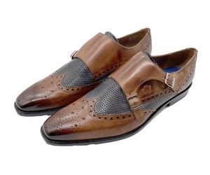 MELVIN - Herren Doppelmonk Martin2 cognacblau - Gr. - EU 44