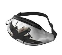 Mem Fashion Bauchtasche für Damen, Crossbody, 2. Weltkrieg, Gürteltasche mit verstellbarem Riemen, Schwarz, Einheitsgröße, Schwarz , Einheitsgröße