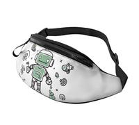 Mem Fashion Bauchtasche für Damen, Crossbody-Linie, Roboter-Gürteltasche mit verstellbarem Riemen, Schwarz, Einheitsgröße, Schwarz , Einheitsgröße