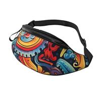 Mem Fashion Bauchtasche für Damen, mexikanische Gürteltasche mit verstellbarem Riemen, Schwarz, Einheitsgröße, Schwarz , Einheitsgröße