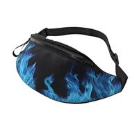Mem Fashion Bauchtasche für Damen, Umhängetasche, blaue Flamme, Gürteltasche mit verstellbarem Riemen, Schwarz, Einheitsgröße, Schwarz , Einheitsgröße