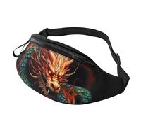 Mem Fashion Bauchtasche für Damen, Umhängetasche, chinesischer Drache, Gürteltasche mit verstellbarem Riemen, Schwarz, Einheitsgröße, Schwarz , Einheitsgröße