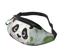 Mem Fashion Bauchtasche für Damen, Umhängetasche, Panda, Bambus-Gürteltasche mit verstellbarem Riemen, Schwarz, Einheitsgröße, Schwarz , Einheitsgröße