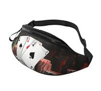 Mem Fashion Bauchtasche für Damen, Umhängetasche, Pokerturnier, Gürteltasche mit verstellbarem Riemen, Schwarz, Einheitsgröße, Schwarz , Einheitsgröße
