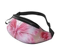 Mem Fashion Bauchtasche für Damen, Umhängetasche, Umhängetasche, weißer Schmetterling, Gürteltasche mit verstellbarem Riemen, Schwarz, Einheitsgröße, Schwarz , Einheitsgröße