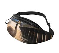 Mem Fashion Bauchtasche für Damen, Umhängetasche, Wildgans, Gürteltasche mit verstellbarem Riemen, Schwarz, Einheitsgröße, Schwarz , Einheitsgröße