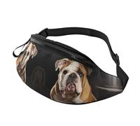 Mem Fashion Gürteltasche für Damen, Umhängetasche, englische Bulldogge, Gürteltasche mit verstellbarem Riemen, Schwarz, Einheitsgröße, Schwarz , Einheitsgröße