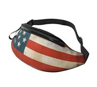 Mem Fashion Gürteltasche für Damen, Vintage, amerikanische USA-Flagge, Gürteltasche mit verstellbarem Riemen, Schwarz, Einheitsgröße, Schwarz , Einheitsgröße