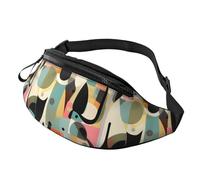 Mem modische Bauchtasche für Damen, Crossbody-Tasche aus der Mitte des Jahrhunderts, moderne Kunst, Katzen-Gürteltasche mit verstellbarem Riemen, Schwarz, Einheitsgröße, Schwarz , Einheitsgröße