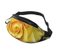 Mem modische Bauchtasche für Damen, Umhängetasche, anmutige gelbe Rose, Blumen-Gürteltasche mit verstellbarem Riemen, Schwarz, Einheitsgröße, Schwarz , Einheitsgröße