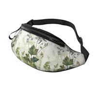 Mem modische Bauchtasche für Damen, Umhängetasche, Blattwerk und Kräuter mit Libellen, Flügeln, Gürteltasche mit verstellbarem Riemen, Hüfttasche