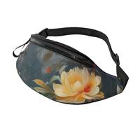 Mem modische Bauchtasche für Damen, Umhängetasche, Blumen, Vögel, Gürteltasche mit verstellbarem Riemen, Schwarz, Einheitsgröße, Schwarz , Einheitsgröße
