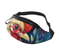 Mem modische Bauchtasche für Damen, Umhängetasche, bunt, Huhn-Gürteltasche mit verstellbarem Riemen, Schwarz, Einheitsgröße, Schwarz , Einheitsgröße