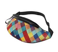 Mem modische Bauchtasche für Damen, Umhängetasche, bunt, kariert, mit verstellbarem Riemen, Hüfttasche