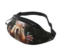 Mem modische Bauchtasche für Damen, Umhängetasche, Eichhörnchen, lustige Tier-Gürteltasche mit verstellbarem Riemen, Schwarz, Einheitsgröße, Schwarz , Einheitsgröße