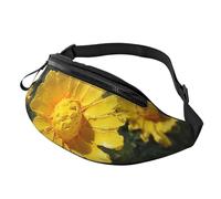 Mem modische Bauchtasche für Damen, Umhängetasche, gelbe Blumen, Gürteltasche mit verstellbarem Riemen