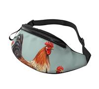 Mem modische Bauchtasche für Damen, Umhängetasche, Huhn-Druck, Gürteltasche mit verstellbarem Riemen, Schwarz, Einheitsgröße, Schwarz , Einheitsgröße