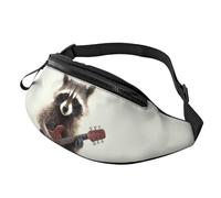 Mem modische Bauchtasche für Damen, Umhängetasche, lustiger Waschbär-Gürteltasche mit verstellbarem Riemen, Schwarz, Einheitsgröße, Schwarz , Einheitsgröße