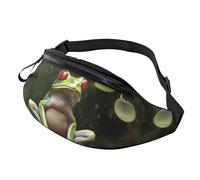 Mem modische Bauchtasche für Damen, Umhängetasche, Motiv: Friedensbaum, Frosch, Gürteltasche mit verstellbarem Riemen, Schwarz, Einheitsgröße, Schwarz , Einheitsgröße