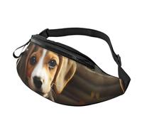 Mem modische Bauchtasche für Damen, Umhängetasche, niedlicher Beagle-Gürteltasche mit verstellbarem Riemen, Schwarz, Einheitsgröße, Schwarz , Einheitsgröße