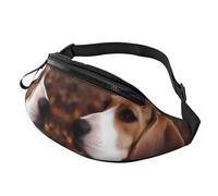 Mem modische Bauchtasche für Damen, Umhängetasche, niedlicher Beagle-Gürteltasche mit verstellbarem Riemen, Schwarz, Einheitsgröße, Schwarz , Einheitsgröße