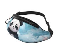 Mem modische Bauchtasche für Damen, Umhängetasche, Panda-Blume, Gürteltasche mit verstellbarem Riemen, Schwarz, Einheitsgröße, Schwarz , Einheitsgröße