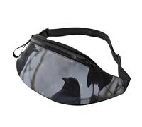 Mem modische Bauchtasche für Damen, Umhängetasche, schwarze Krähenvögel, Gürteltasche mit verstellbarem Riemen, Schwarz, Einheitsgröße, Schwarz , Einheitsgröße