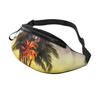 Mem modische Bauchtasche für Damen, Umhängetasche, tropische Blume, Palme, Gürteltasche mit verstellbarem Riemen