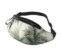 Mem modische Bauchtasche für Damen, Umhängetasche, tropische Palmen, Gürteltasche mit verstellbarem Riemen, Schwarz, Einheitsgröße, Schwarz , Einheitsgröße
