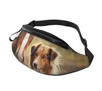 Mem modische Gürteltasche für Damen, Crossbody-Collie, Hund und Pferd, Gürteltasche mit verstellbarem Gurt, Schwarz, Einheitsgröße, Schwarz , Einheitsgröße