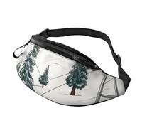 Mem modische Gürteltasche für Damen, Crossbody-Skilift mit Tannenbaum, Gürteltasche mit verstellbarem Riemen, Schwarz, Einheitsgröße, Schwarz , Einheitsgröße