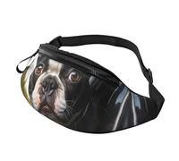 Mem modische Gürteltasche für Damen, Crossbody, Welpen, Hund, Boston Terrier, Gürteltasche mit verstellbarem Gurt, Schwarz, Einheitsgröße, Schwarz , Einheitsgröße