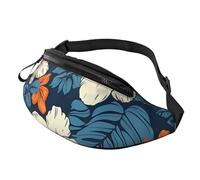 Mem modische Gürteltasche für Damen, Hawaii-Blumen-Gürteltasche mit verstellbarem Riemen, Schwarz, Einheitsgröße, Schwarz , Einheitsgröße