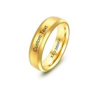 MeMeDIY Personalisierte Edelstahl Ringe Ehering mit Eingraviertem Namen Datum und Text Paarringe/Drehbare Ringe für Herren/Verlobungsringe für Verlobte/Freund-Style D2-6#