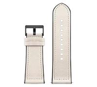 MEMEM 20 mm/22 mm Leder-Uhrenarmband for Herren mit Dornschließe, Crazy Horse Kette, Schwarz(Beige,20mm)