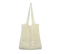 MEMOFYND 1 Stück aprikosengewebte Umhängetasche, einfache Einkaufstasche, Reiseaufbewahrungstasche, aushöhlen Freizeittasche, Netz-Strandtasche, geeignet für Picknicks, Einkaufen