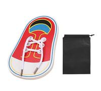 MEMOFYND 1 Stück Hölzernes Schnürsenkel-übungsbrett Mit 1 Stück Aufbewahrungstasche, Schnürsenkel-übungsbrett, Kinder-Schnürsenkel-Lernbrett, Schnürsenkel-Lehrspielzeug, Früherziehungswerkzeug