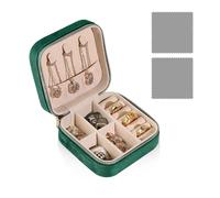 MEMOFYND 1 Stück Reise-Schmuckschatulle Mit 2 Stück Poliertuch,Schmuck-Aufbewahrungsbox,Kleine Schmuckschatulle,Mini-Schmuck-Aufbewahrungsbox,Kinder-Schmuckschatulle,Kann Ringe,Ohrringe,Halsketten