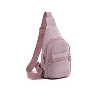 MEMOFYND 1 Stück Sling-Brusttasche, wasserdichte Nylon-Umhängetasche, Sport-Umhängetasche, mehrschichtige Aufbewahrungs-Brusttasche, verstellbarer Schultergurt, geeignet für Damen (lila)