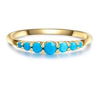 Glanzstücke München - Ring Sterling Silber Türkis (rek.) in Gelbgold Ringe Damen
